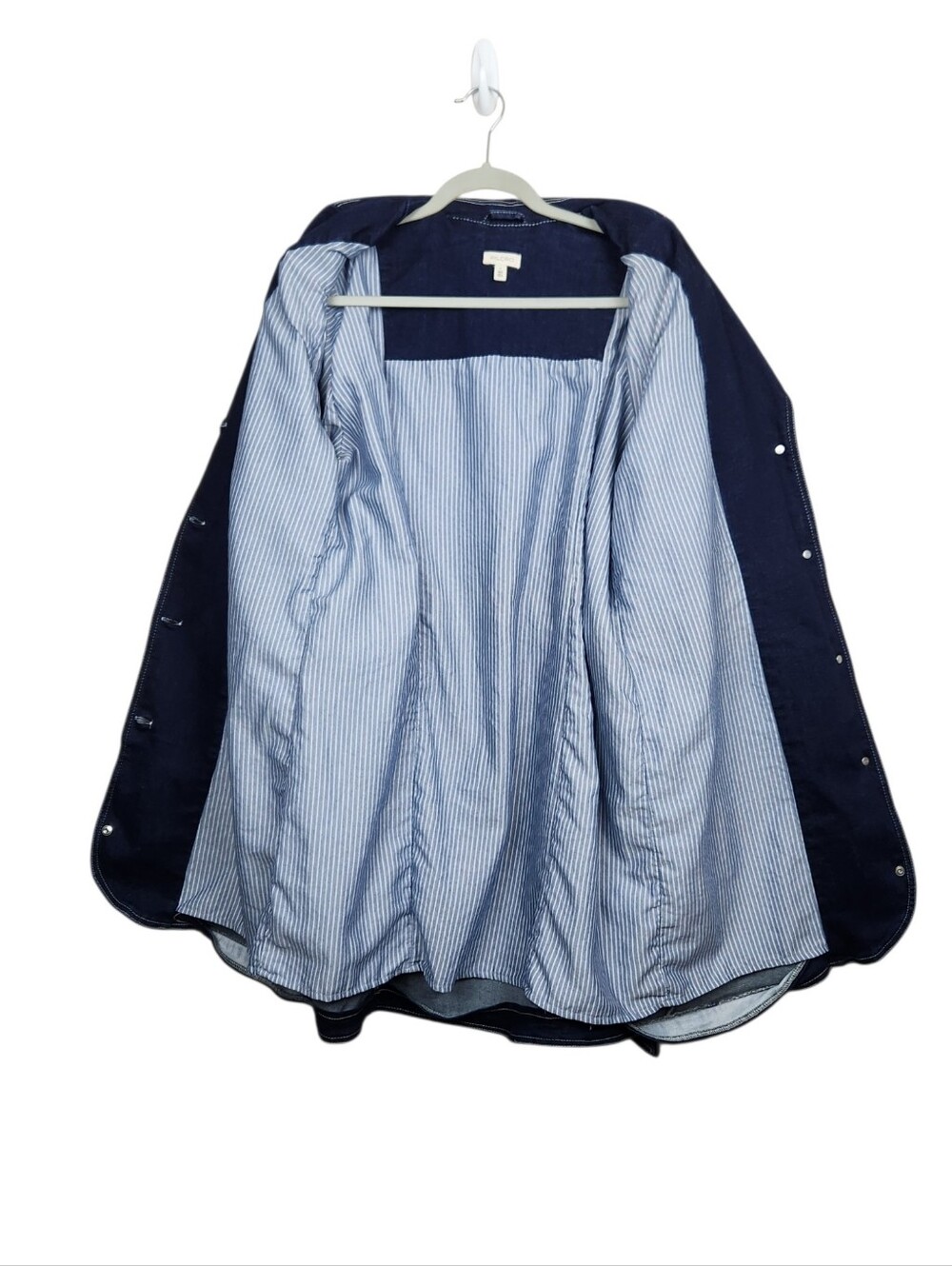 Pilcro Belted Denim Blazer Dress Anthropologie Anthro Blue Jean Womens Size L - Picture 12 of 15